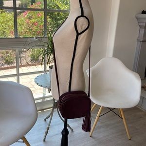 Maroon Crossbody w/ Tassel Zipper Pull